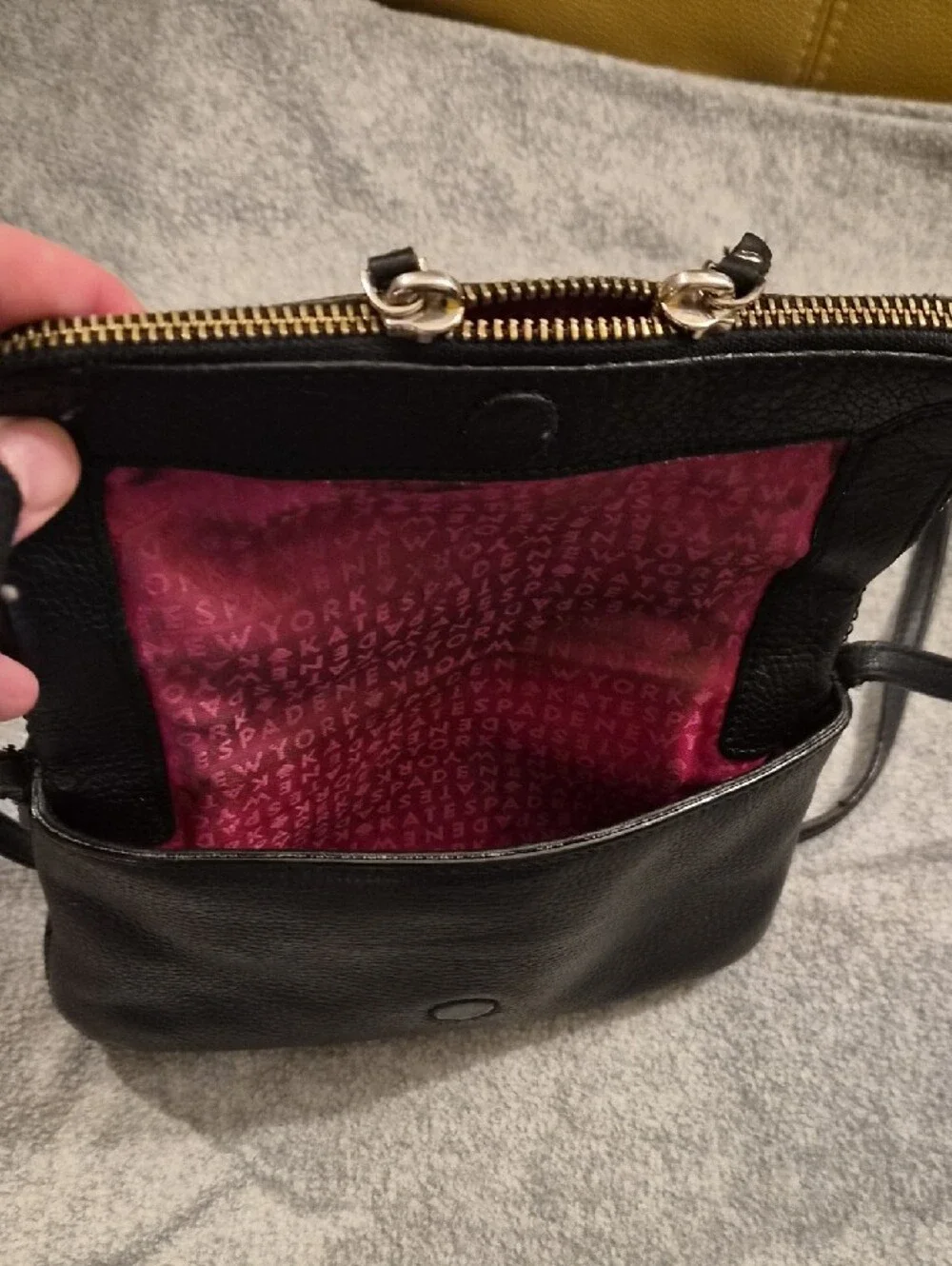 kate spade Black Pebbled Leather Crossbody Bag